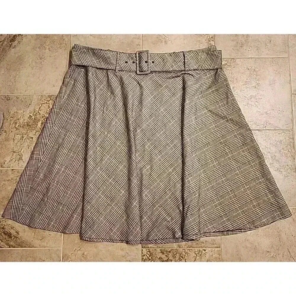 Worthington Belted Plaid Skirt